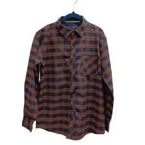 Nomad Shirt Big Boy Size 8-S, Tan/Navy Blue